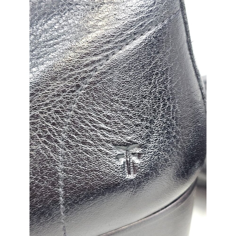 Frye Women’s Black Leather Nora Zip Short Ankle Block Heel Boot Size 9B 1778 - Picture 14 of 16